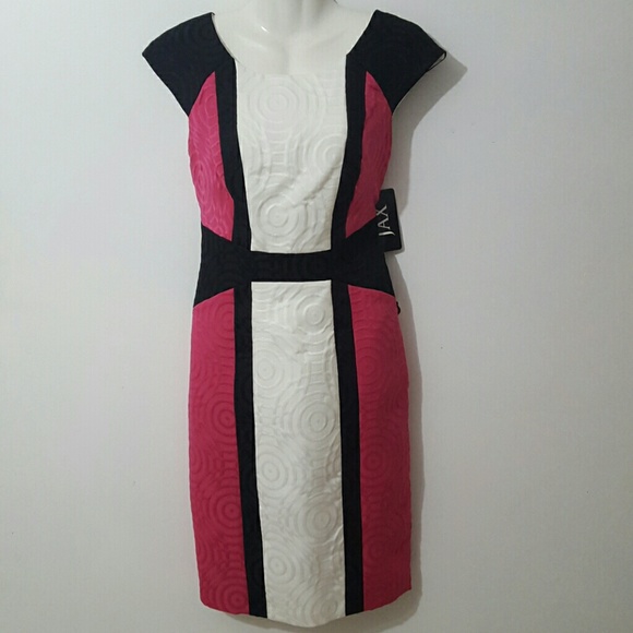 Jax NWT womans shift dress, color blocked/Size-10 - Picture 2 of 6